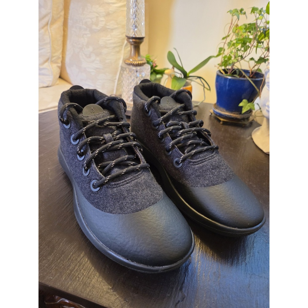 Allbirds Mens Wool Runner Up Mizzle Wool Hi-Top Sneaker Nat Black Sz 11 NEW $160